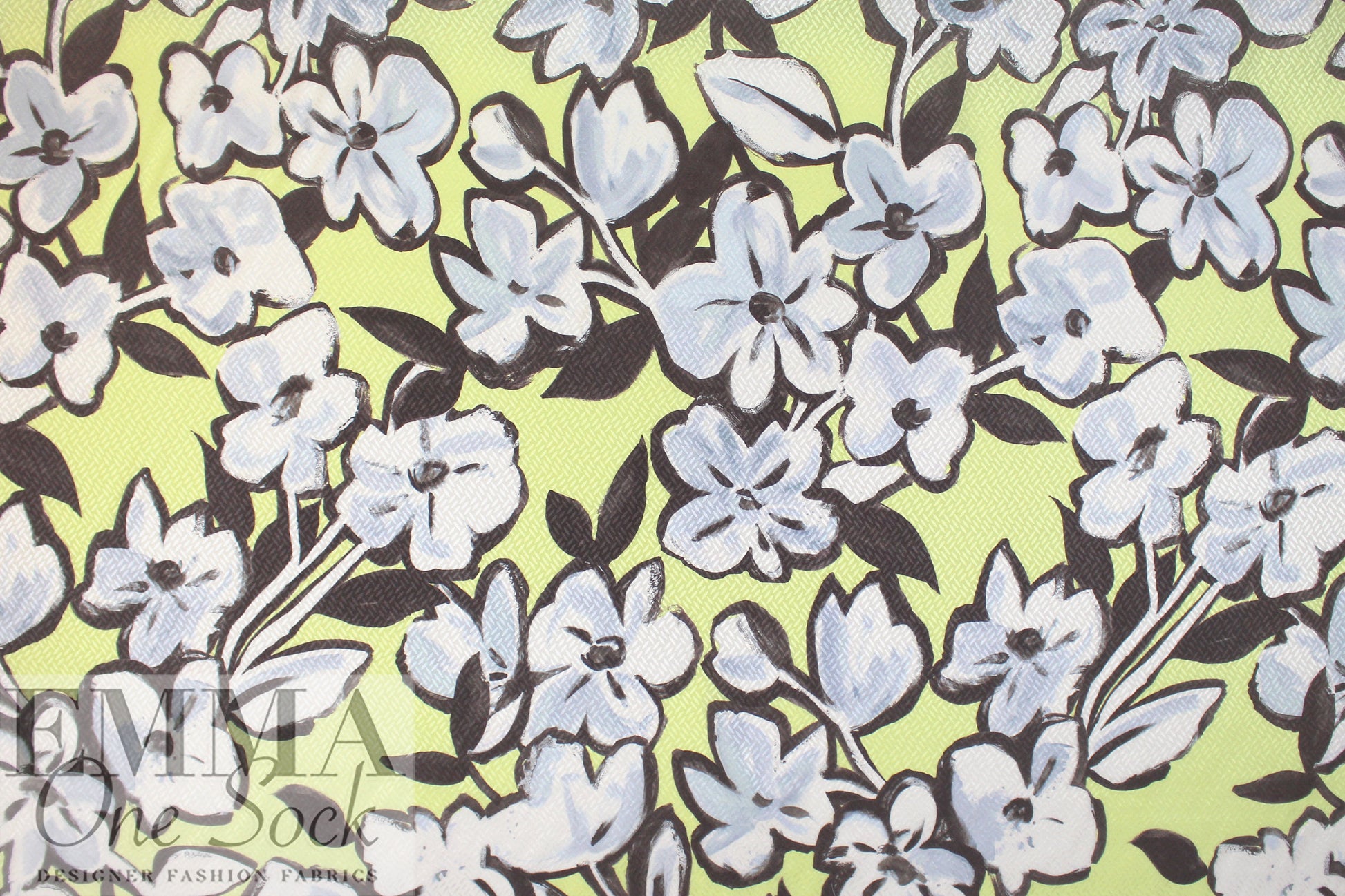 Italian 'painted flowers' over-printed silk/viscose jacquard 1.75 yd