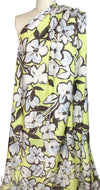 Italian 'painted flowers' over-printed silk/viscose jacquard 1.75 yd