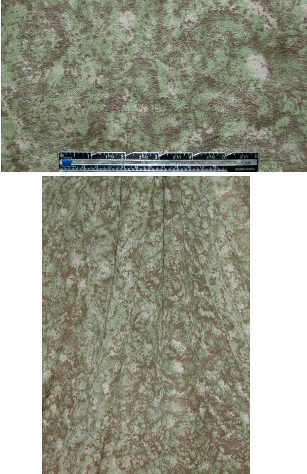 Italian fern/mocha abstract wool/silk crepe
