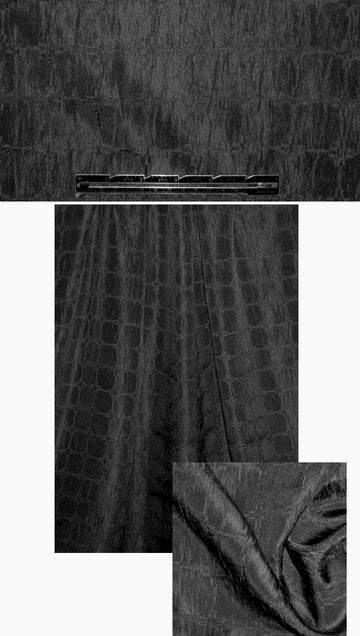 French textured silk cloque - black