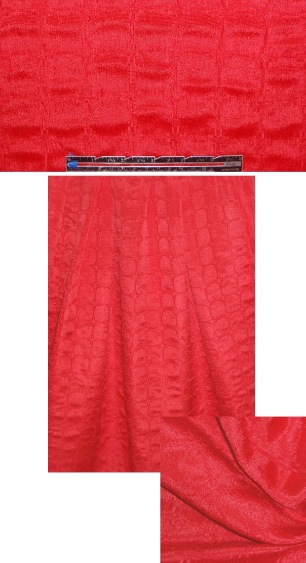 French textured silk cloque - rouge 1.5 yd