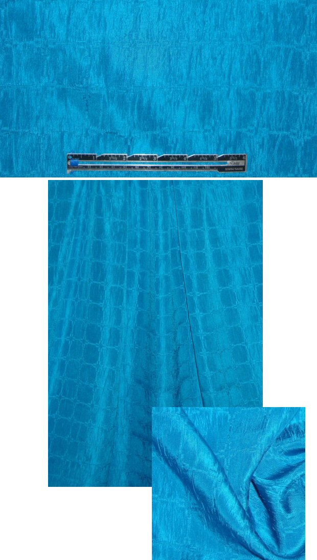 French textured silk cloque - turquoise