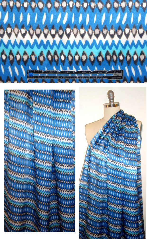 Italian digital graphic design silk crepe de chine 1.375 yd