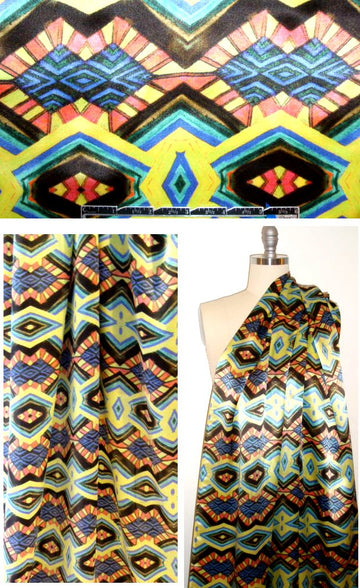 Italian digital totem design silk crepe de chine