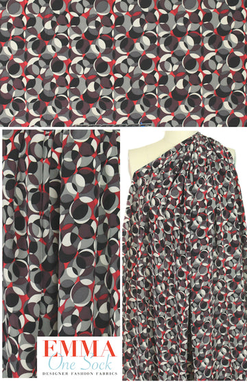NY designer overlapping circles silk blouseweight