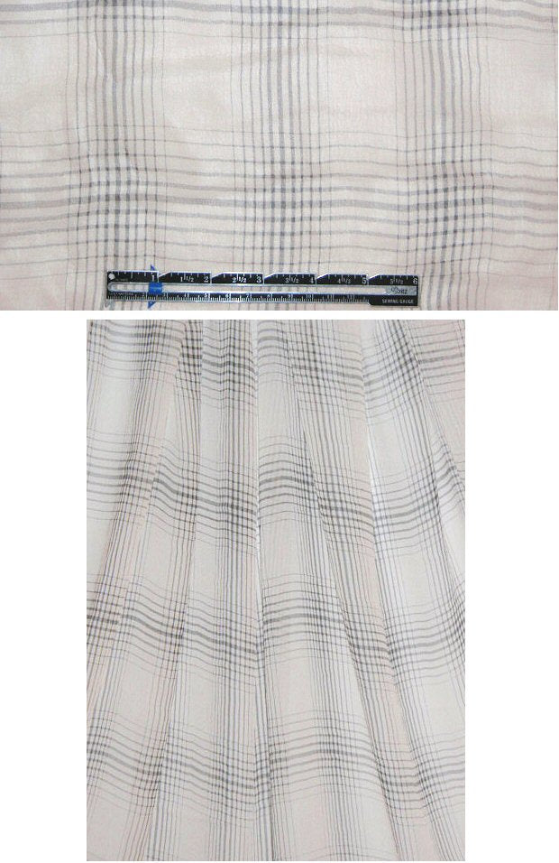 Anne K1ein crinkle silk sheer cool plaid