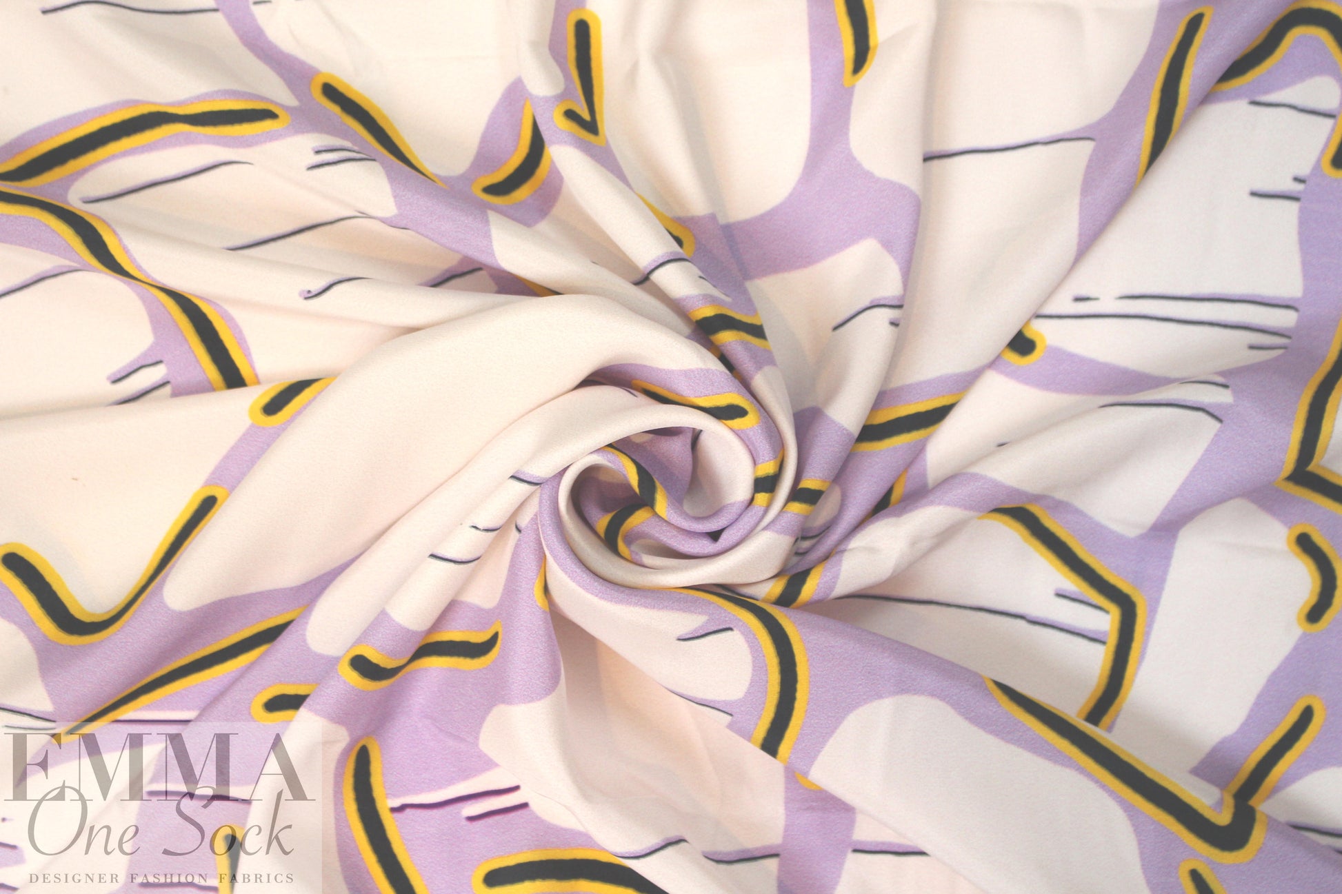 CA designer surreal shapes silk charmeuse