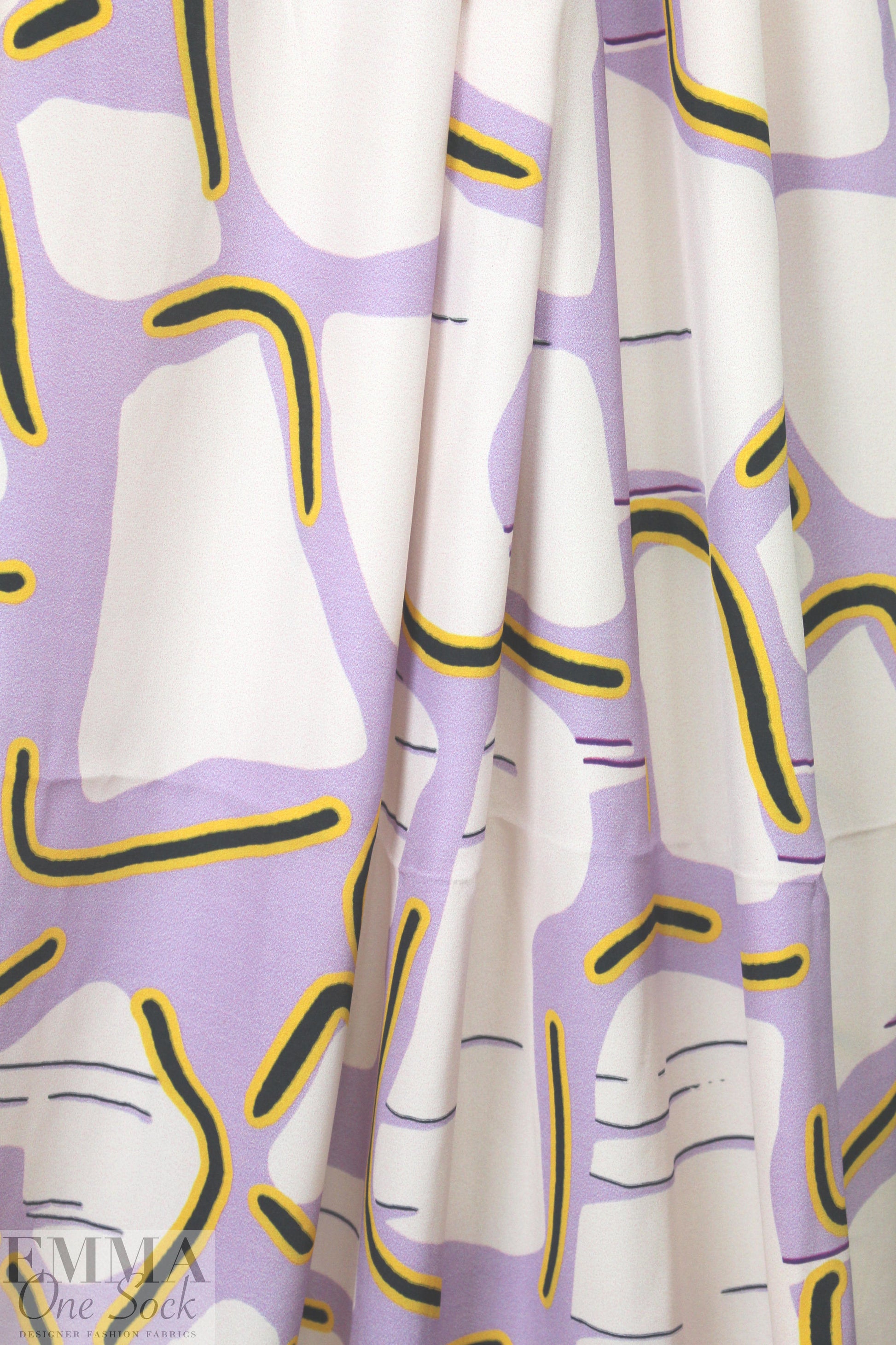 CA designer surreal shapes silk charmeuse