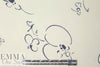 CA designer pen and ink flowers silk crepe de chine 1.66 yd
