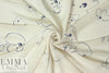 CA designer pen and ink flowers silk crepe de chine