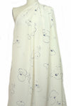 CA designer pen and ink flowers silk crepe de chine