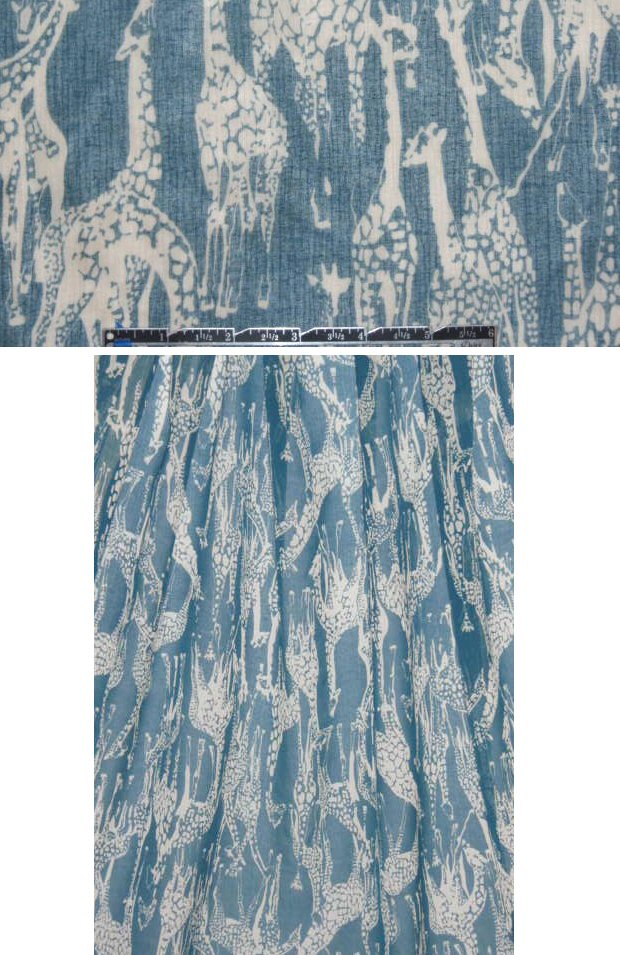 CA designer crinkle silk chiffon giraffe print