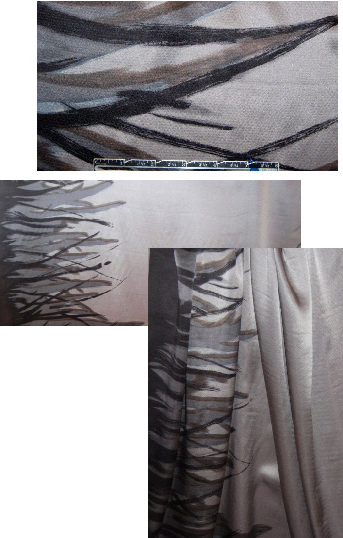 CA designer border print hammered silk 1.125 yds