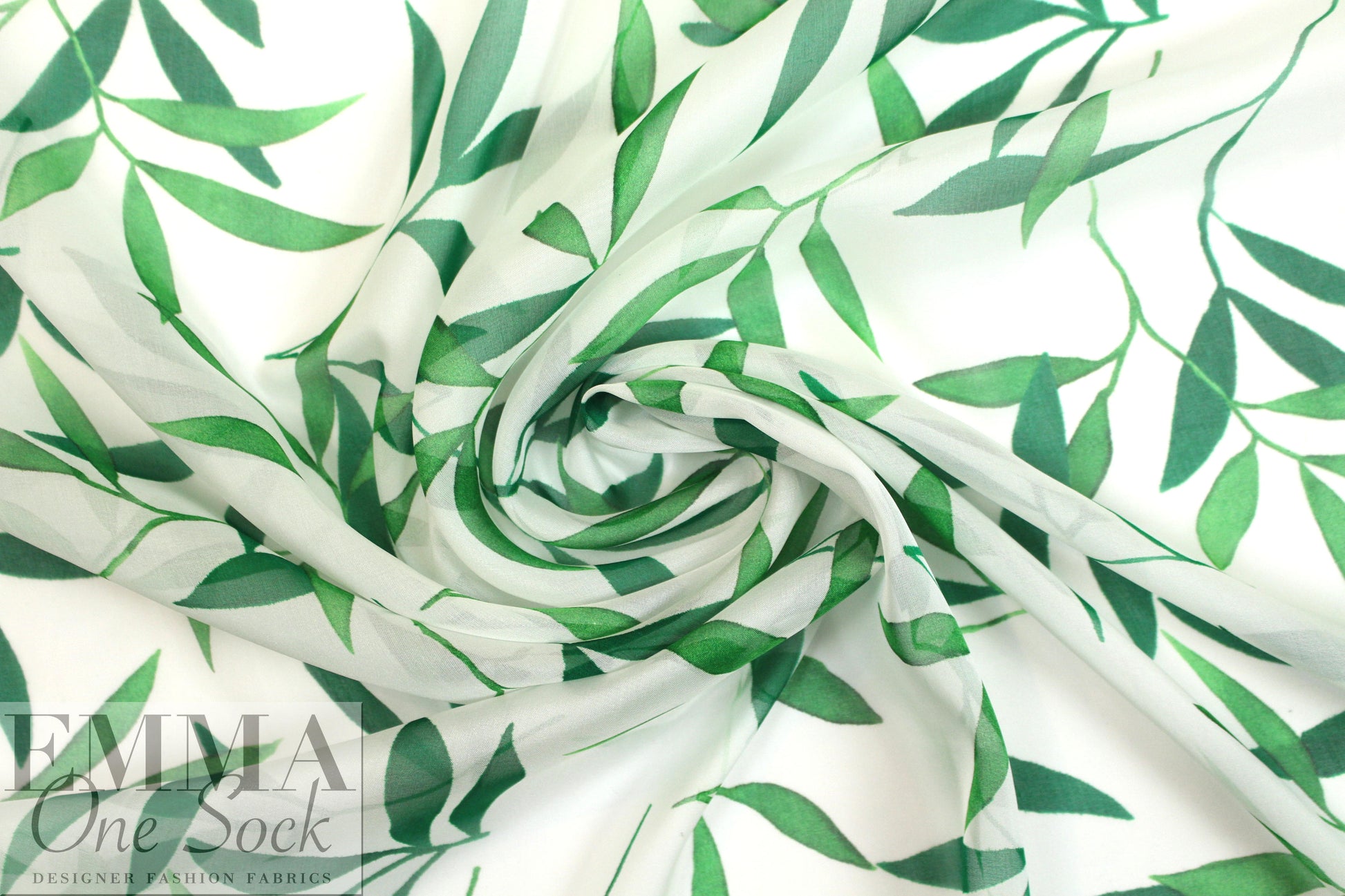 Caroline C0nstas floating leaves silk chiffon