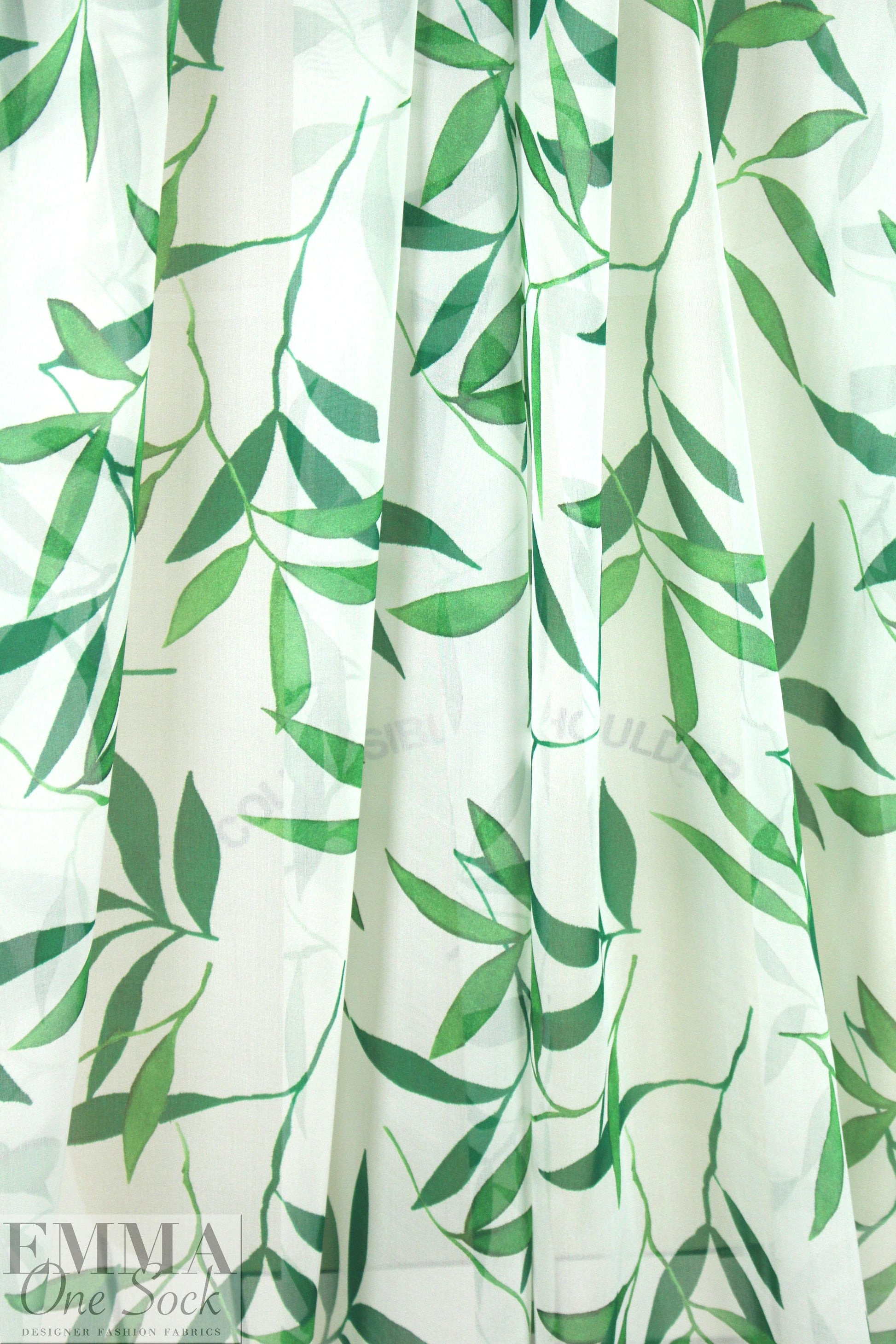 Caroline C0nstas floating leaves silk chiffon