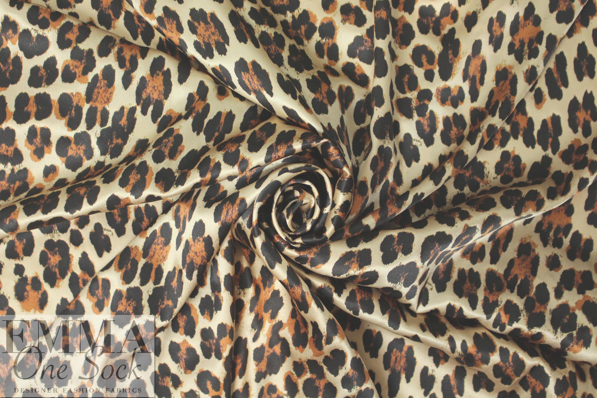 Italian stretch silk charmeuse - leopard print
