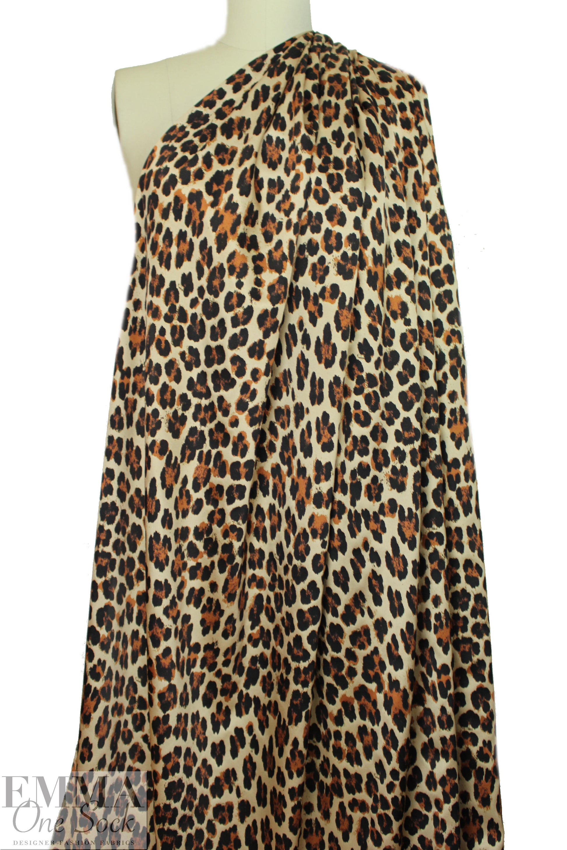 Italian stretch silk charmeuse - leopard print