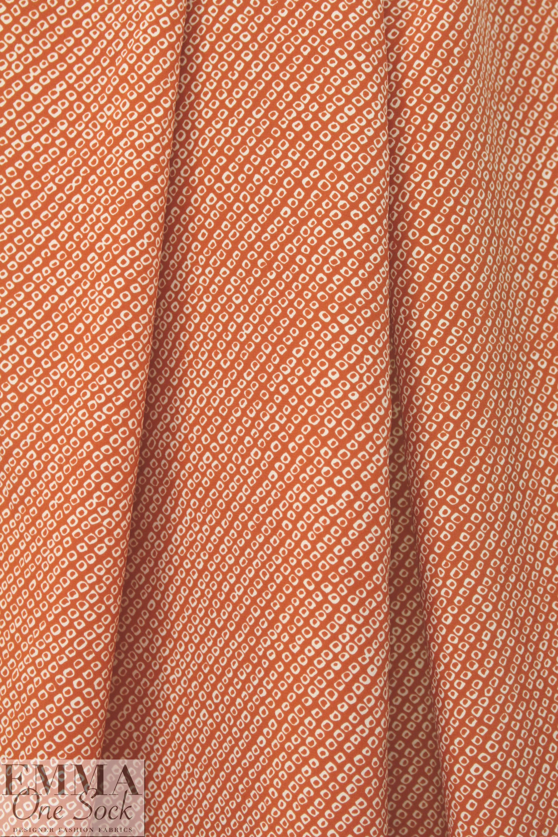 NY designer cinnamon/ivory little graphic silk CDC