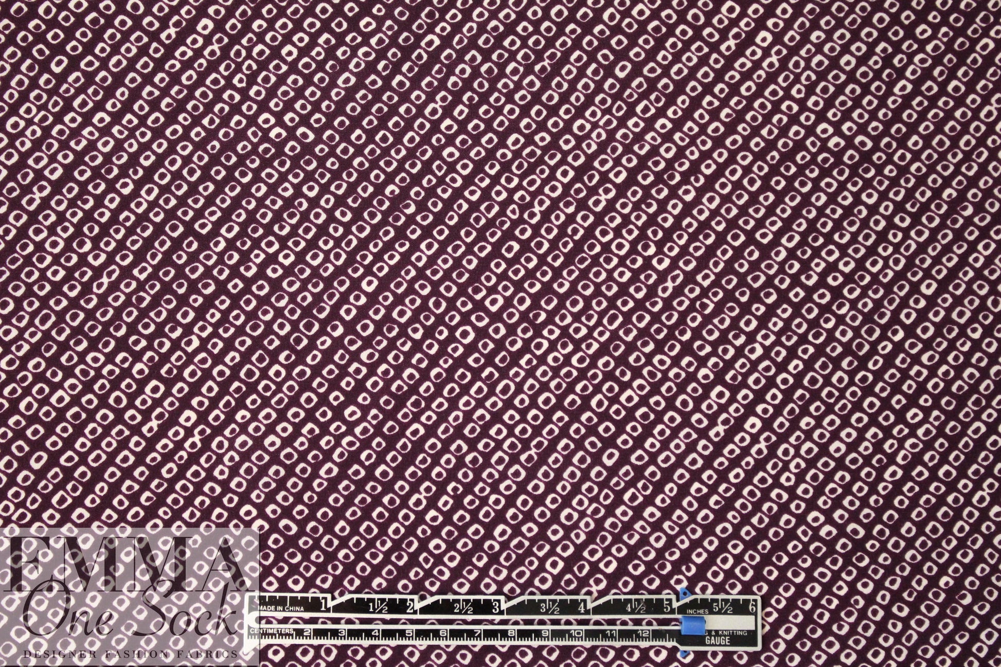 NY designer violet/ivory little graphic silk CDC