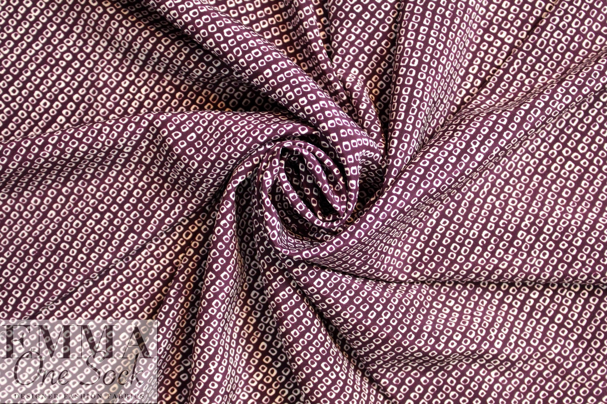 NY designer violet/ivory little graphic silk CDC 1 yard