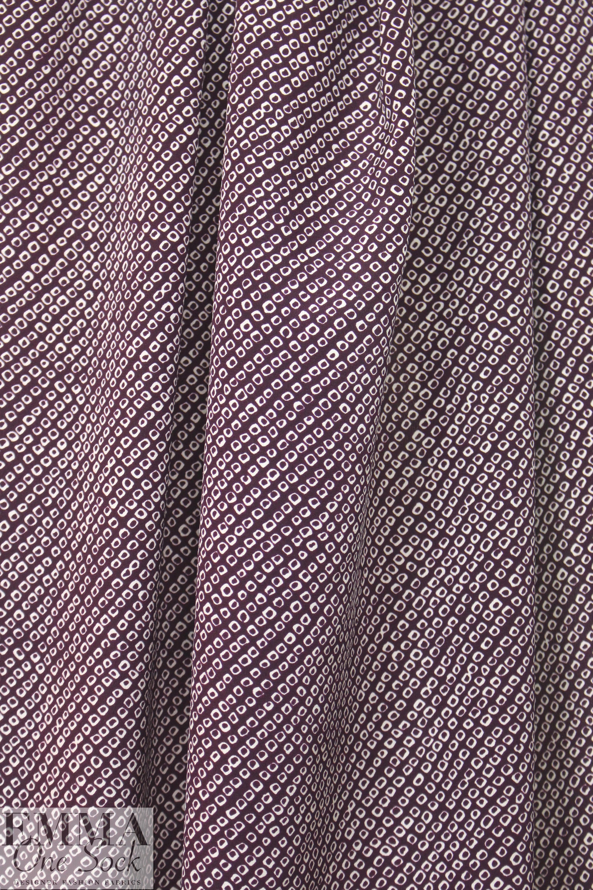 NY designer violet/ivory little graphic silk CDC 1 yard
