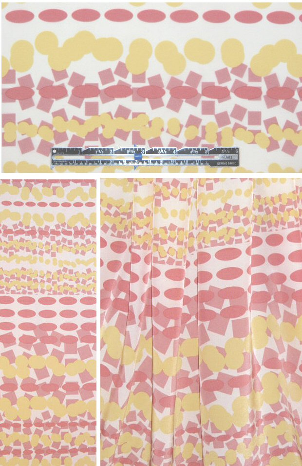 C0rey Lynn mauve/lemon silk crepe de chine 1.75 yds