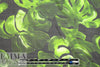 Caroline C0nstas monstera leaves on black silk chiffon
