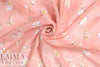 Caroline C0nstas peachy pink blossoms silk satin face chiffon