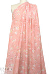 Caroline C0nstas peachy pink blossoms silk satin face chiffon