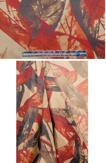 David Meister autumn leaf design silk twill
