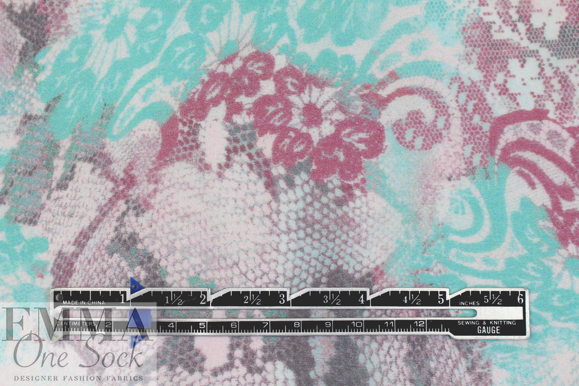 CA designer 'python lace' silk chiffon 1.875 yd