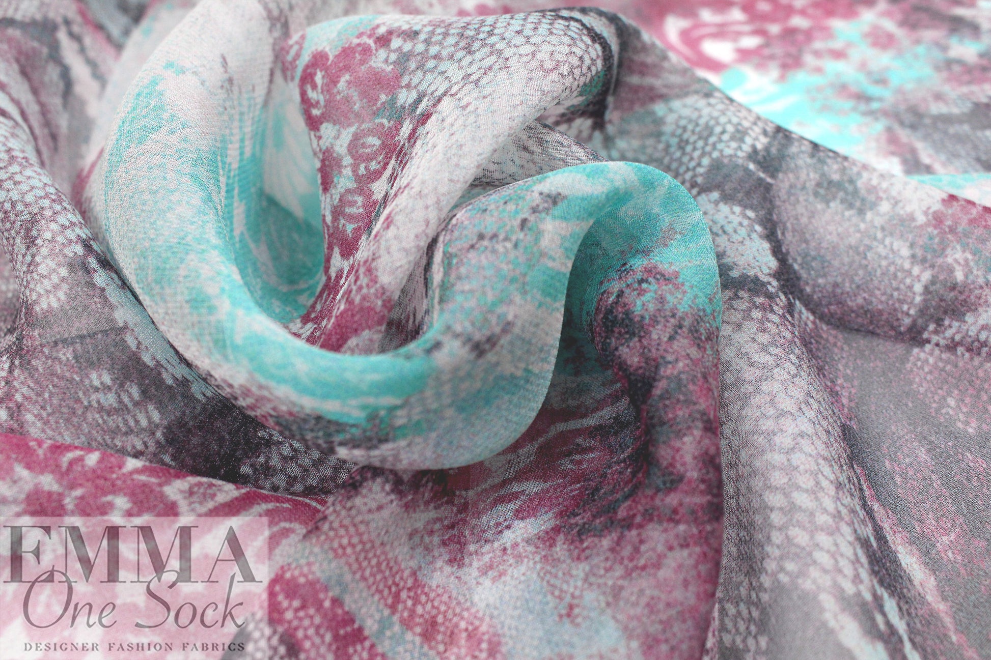 CA designer 'python lace' silk chiffon 1.75 yds