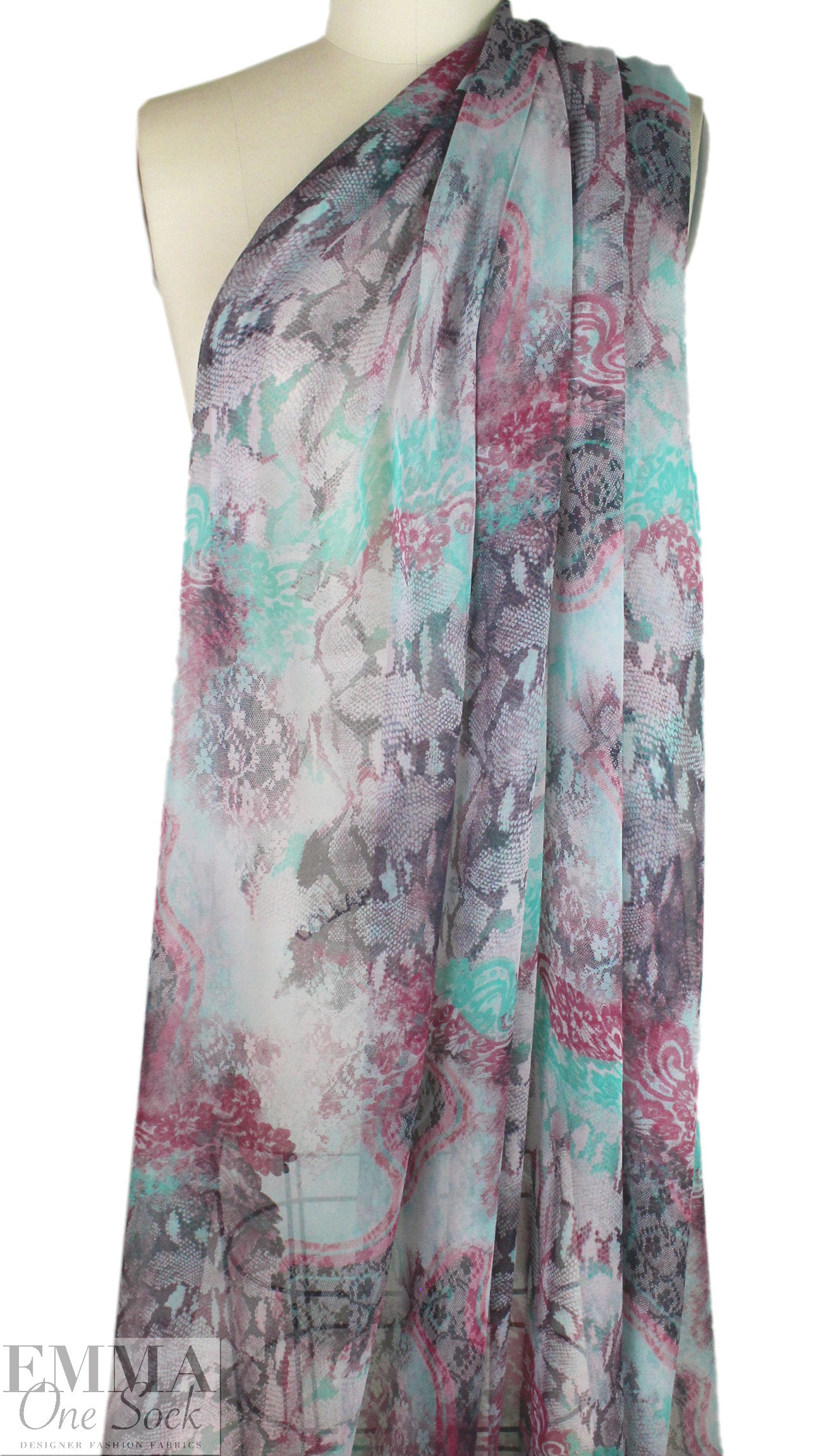 CA designer 'python lace' silk chiffon 1.875 yd