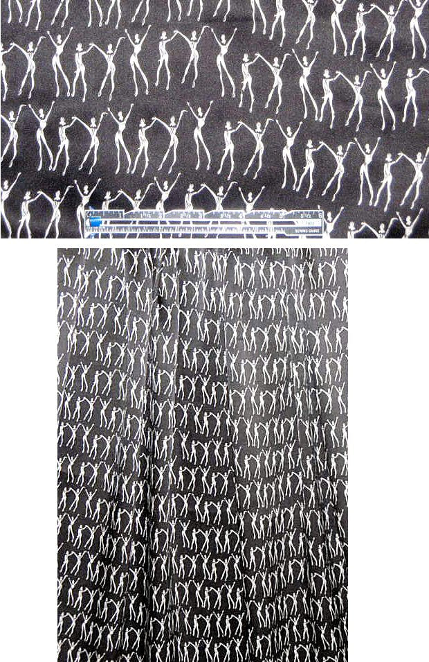 David M. 'Chorus Line' silk charmeuse - black/white 1.60 yds