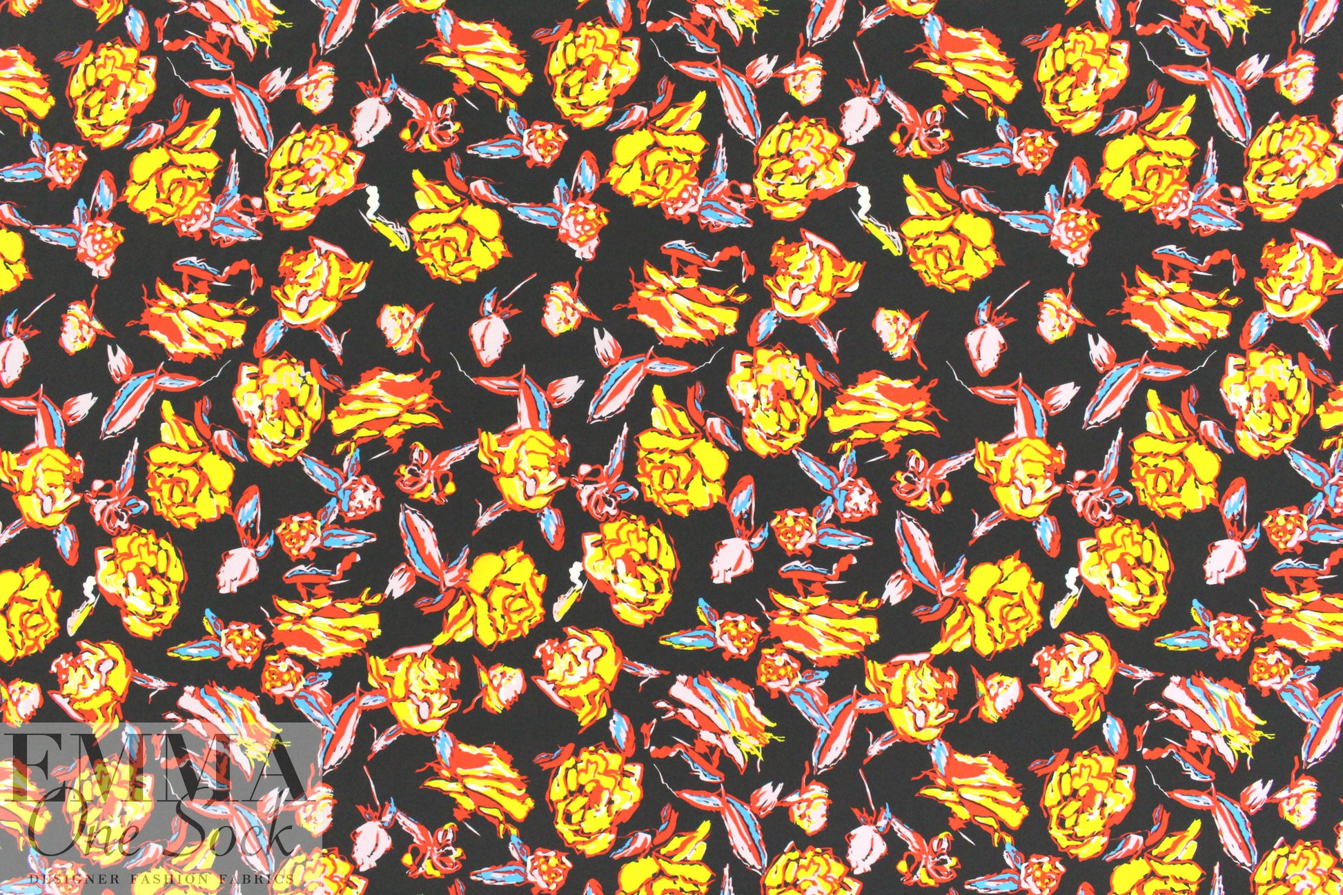 famous designer edgy floral no.1 silk blouseweight 1.25 yds