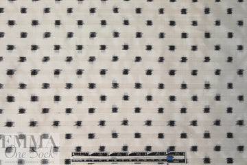famous designer ikat silk jacquard - black on white 1.375 yds