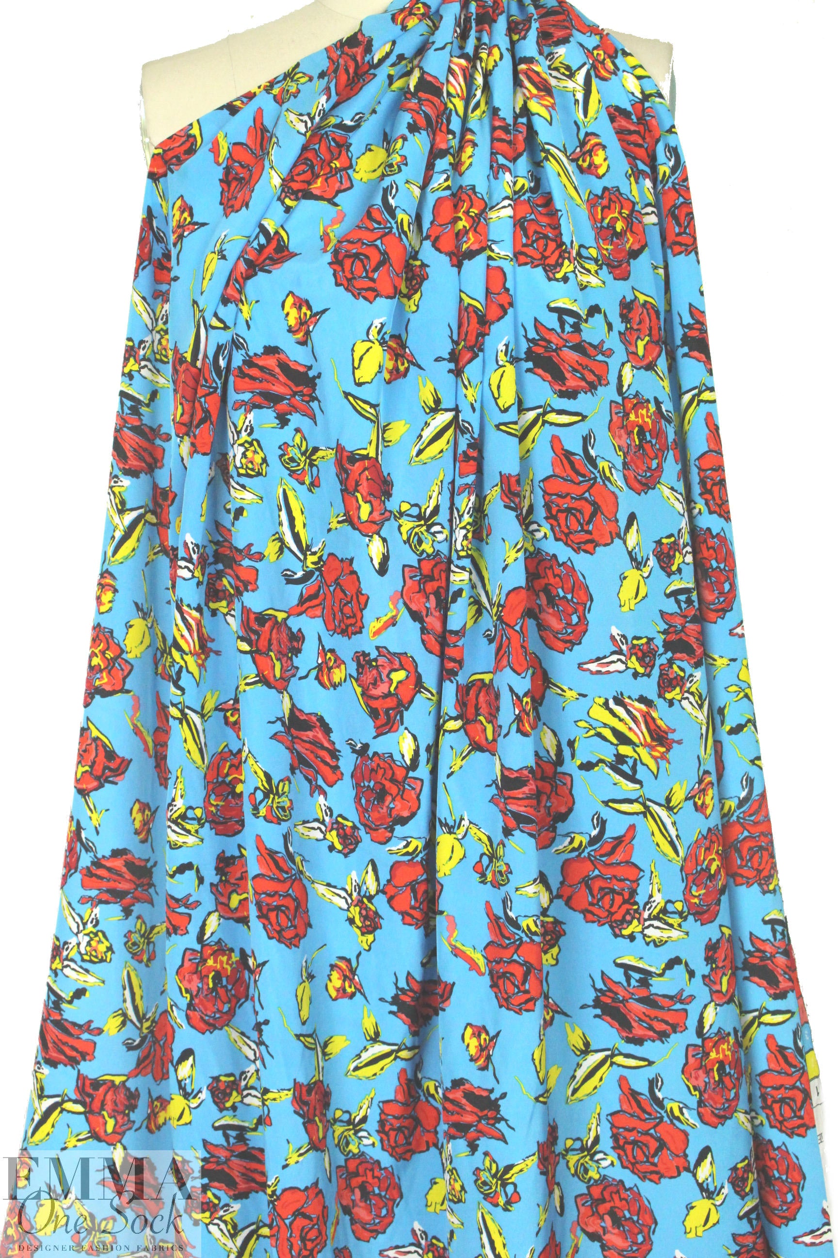 famous designer edgy floral no.2 silk blouseweight