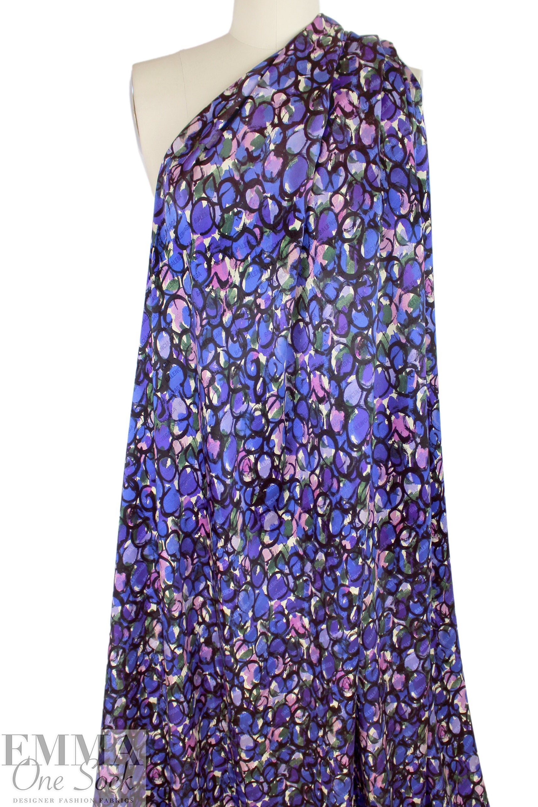 Italian Ba1enciaga signed, printed silk jacquard  .75 yds