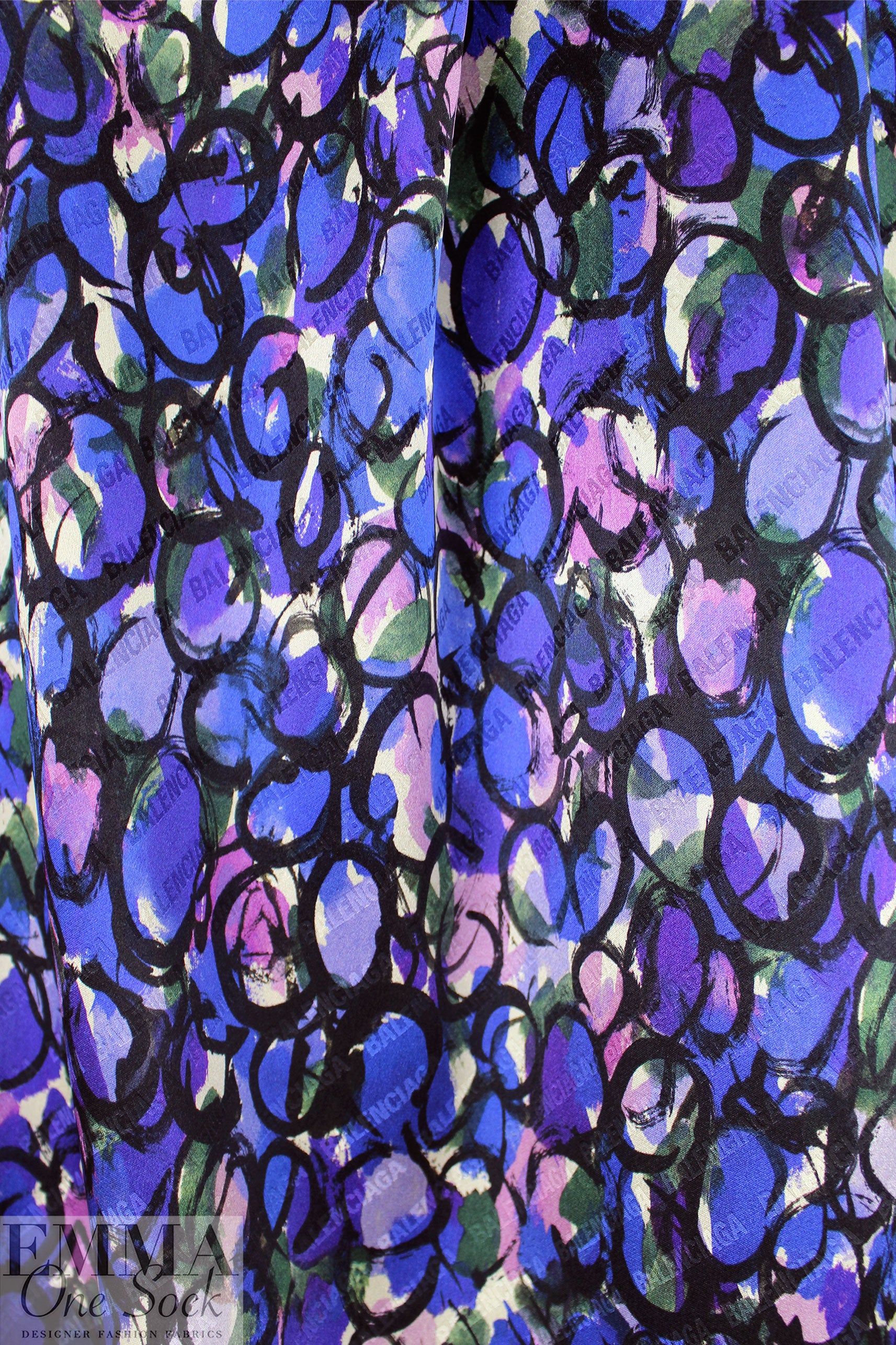 Italian Ba1enciaga signed, printed silk jacquard  .625 yds