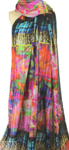 Italian dramatic lily/leopard panel silk chiffon