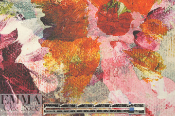 Italian painterly floral special weave silk sheer .875 yds