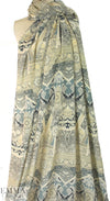 Italian Etr0 silk blouseweight - gray/buttercream 1.375 yds