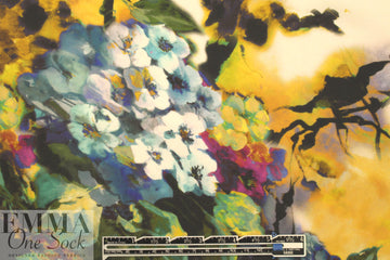 Italian dramatic flowery abstract silk blouseweight