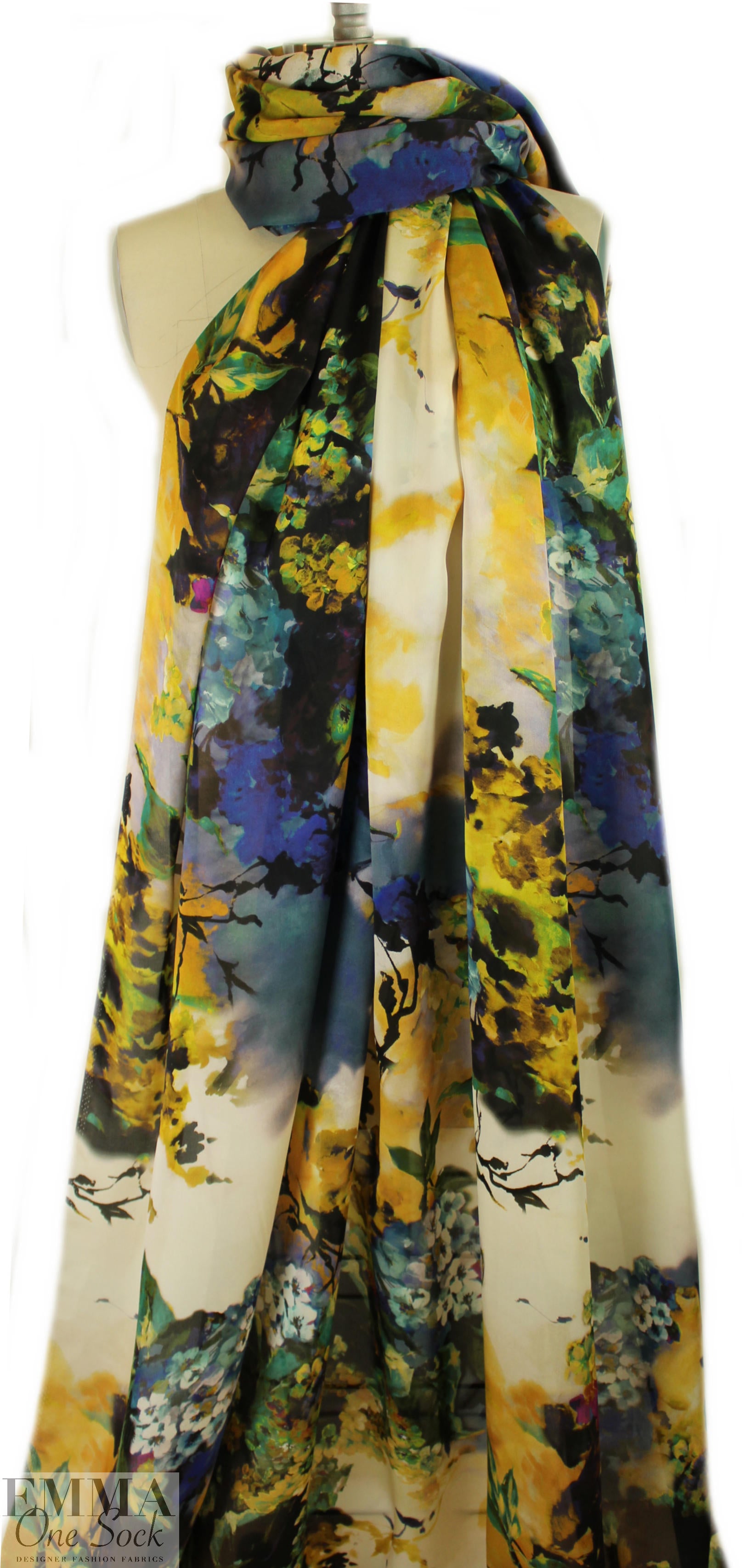 Italian dramatic flowery abstract silk blouseweight