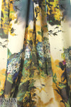 Italian dramatic flowery abstract silk blouseweight