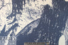 Italian panel silk twill woven - blue bonsai 2 yds (one panel)