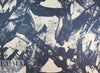 Italian panel silk twill woven - blue bonsai