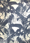Italian panel silk twill woven - blue bonsai