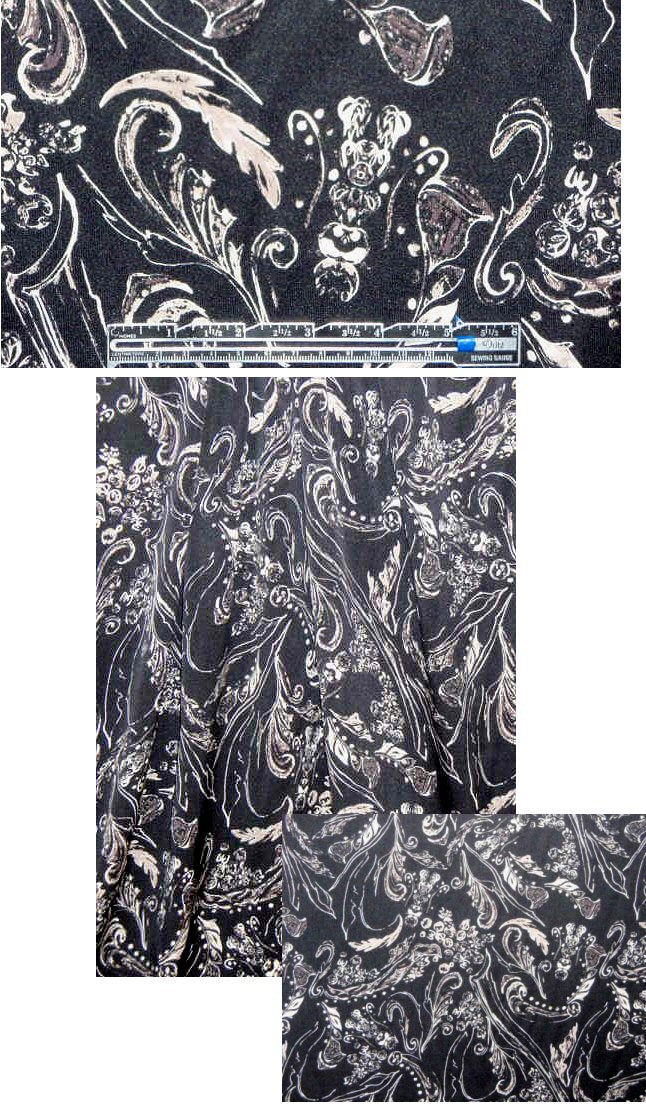 designer lyrical paisley black/pearl/taupe silk woven 2 yd