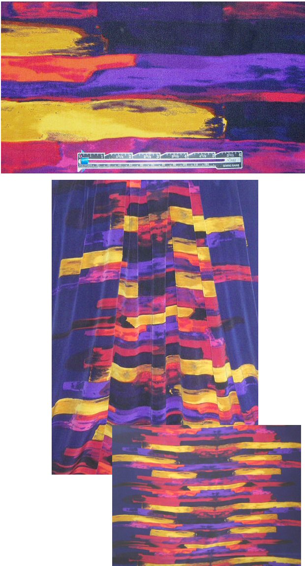 CA designer brushstroke abstract stretch silk CDC